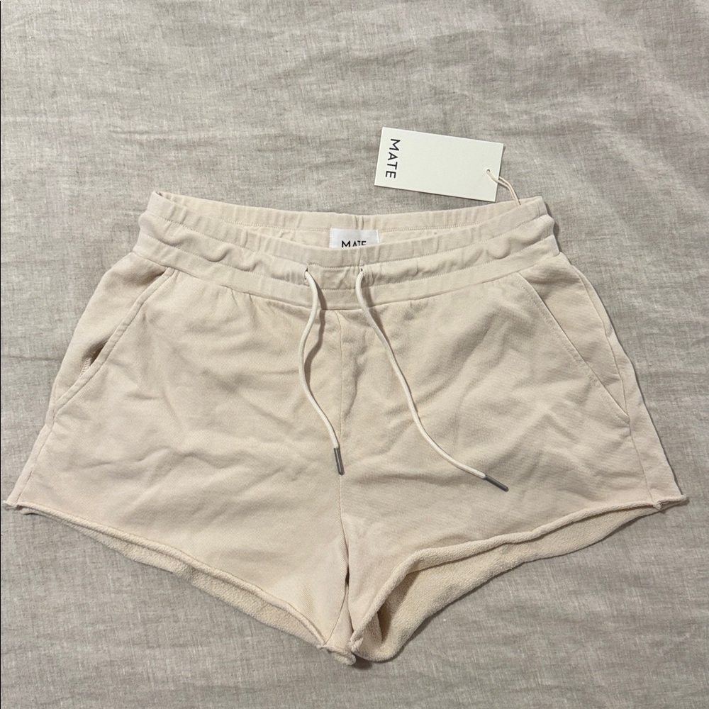 MATE the Label Cream organic terry lounge Women's Shorts